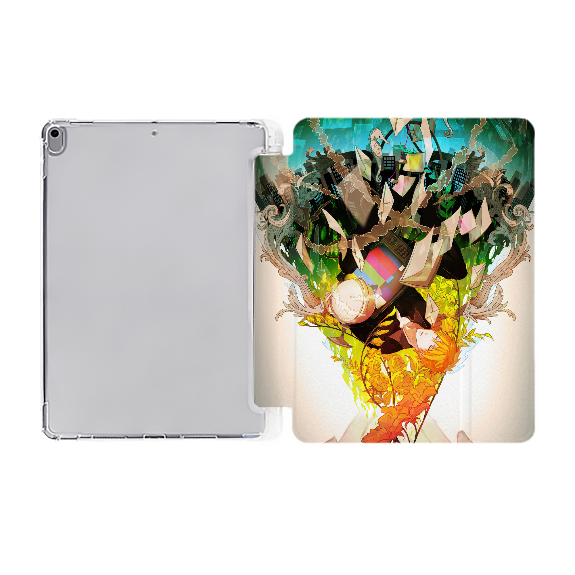 （画像用） ブリーチ BLEACH IPad ケース ペン収納付き 三つ折りスタンド PUレザー×シリコン 対応機種9.5/10.5/10.9インチ